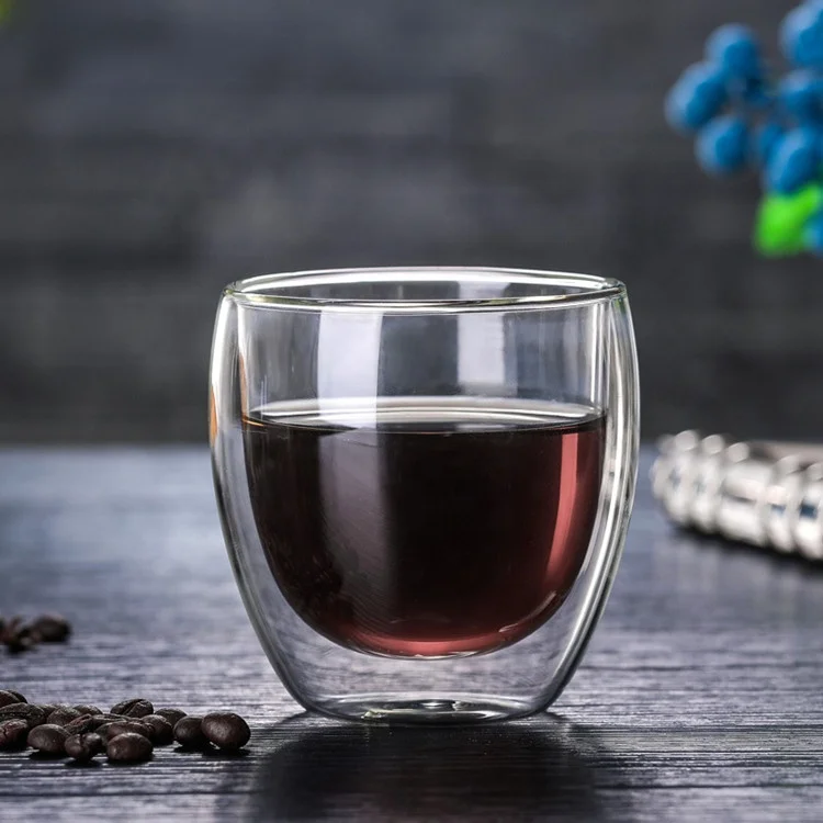 
Hot Sale High Borosilicate Glass Cups Clear Double Wall Glasses 