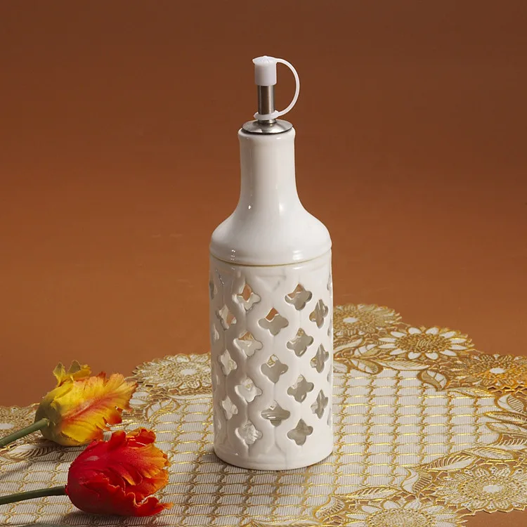 Hot Selling Olive Oil Soy Sauce Bottle Vinegar Dispenser Spice Jars Ceramic Oil and Vinegar Bottle Set