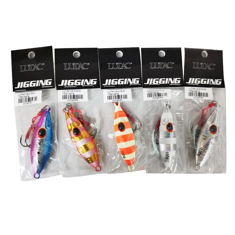 Lutac wholesale fishing lure 30g metal jigging lure double hook for outdoor fishing activities
