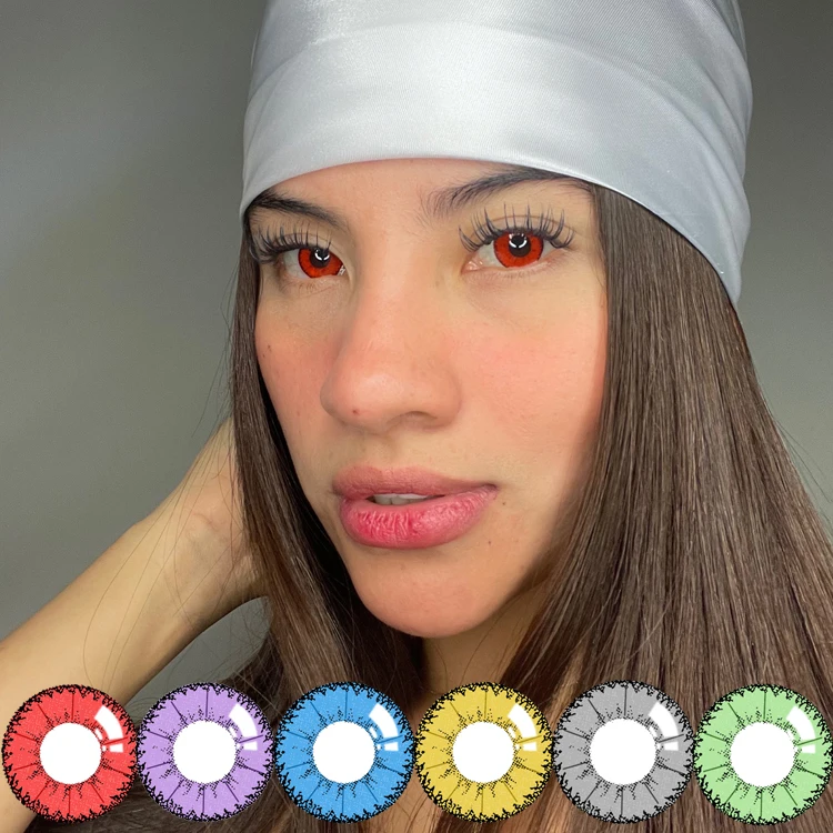 Hot Sale Meetone Demon Slayer Red Wholesale Halloween Cosplay Anime Contact Lenses