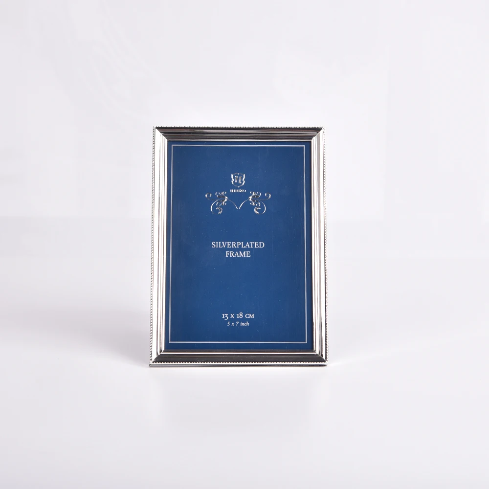 5x7inch Sweet Memories Premium Narrow Enamel Shiny Silver plated metal photo frame