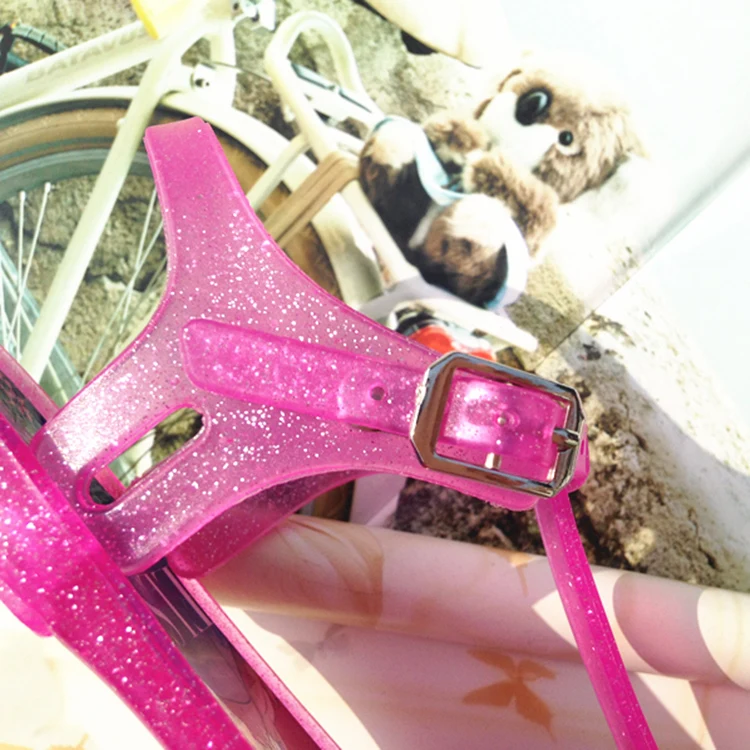 Детские сандалии-желе с бантом и кристаллами, обувь для девочек «Холодное сердце», сандалии-желе для девочек-подростков, пластиковая обувь для девочек