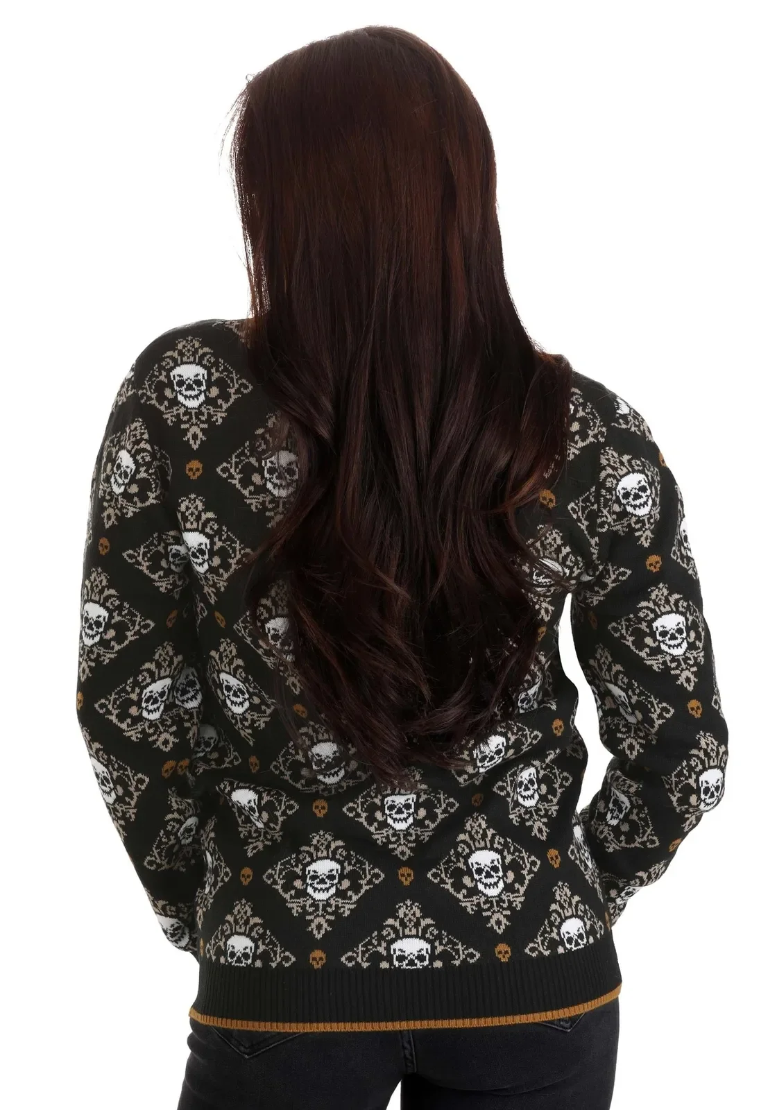 Oem&Odm Wholesale Custom Cotton Halloween Plague Doctor Beak Mask Skull Long Sleeve Pullover Crewneck Knitted Men&Women Sweater