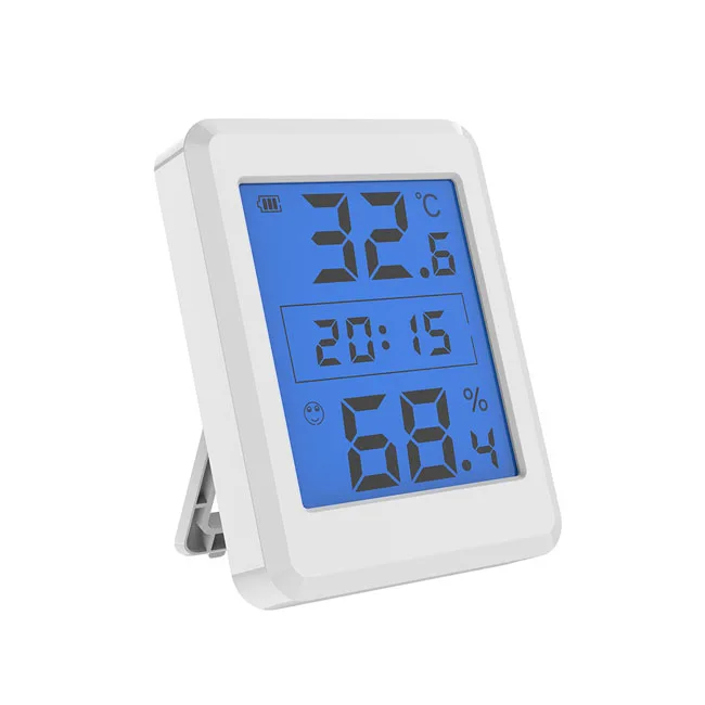 Backlight LCD Display Alarm Temperature Humidity backpacking Thermometer Hygrometer With Time