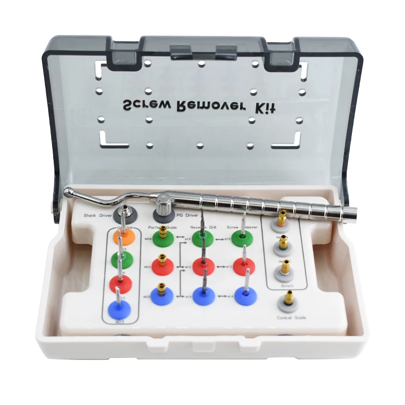 Guide Implant Restoration Tools Kit Screw Remover Kit with Dental Drill