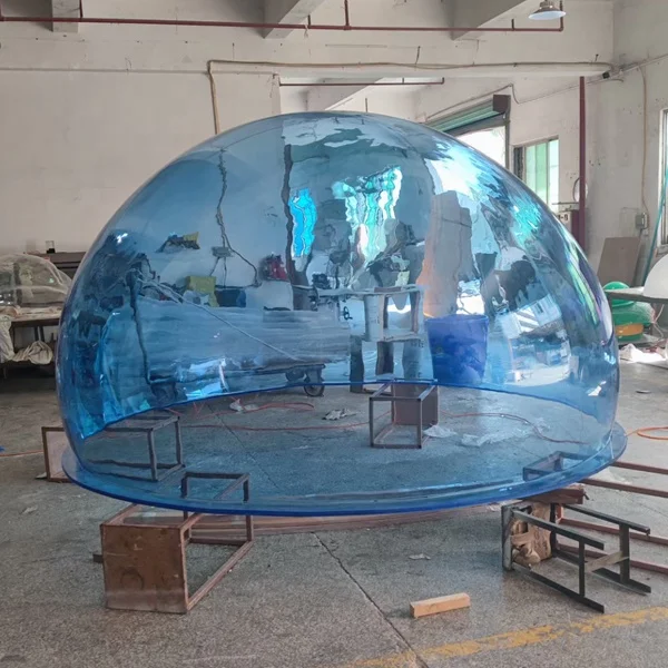 Factory Direct Sale Large Translucent Blue Acrylic Sphere, Large Acrylic Ball With Flange