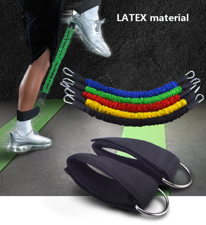 Athletes Agility Training Speed and Strength Exercise Leg Resistance Bands with Non-Slip Padded Ankle Cuffs