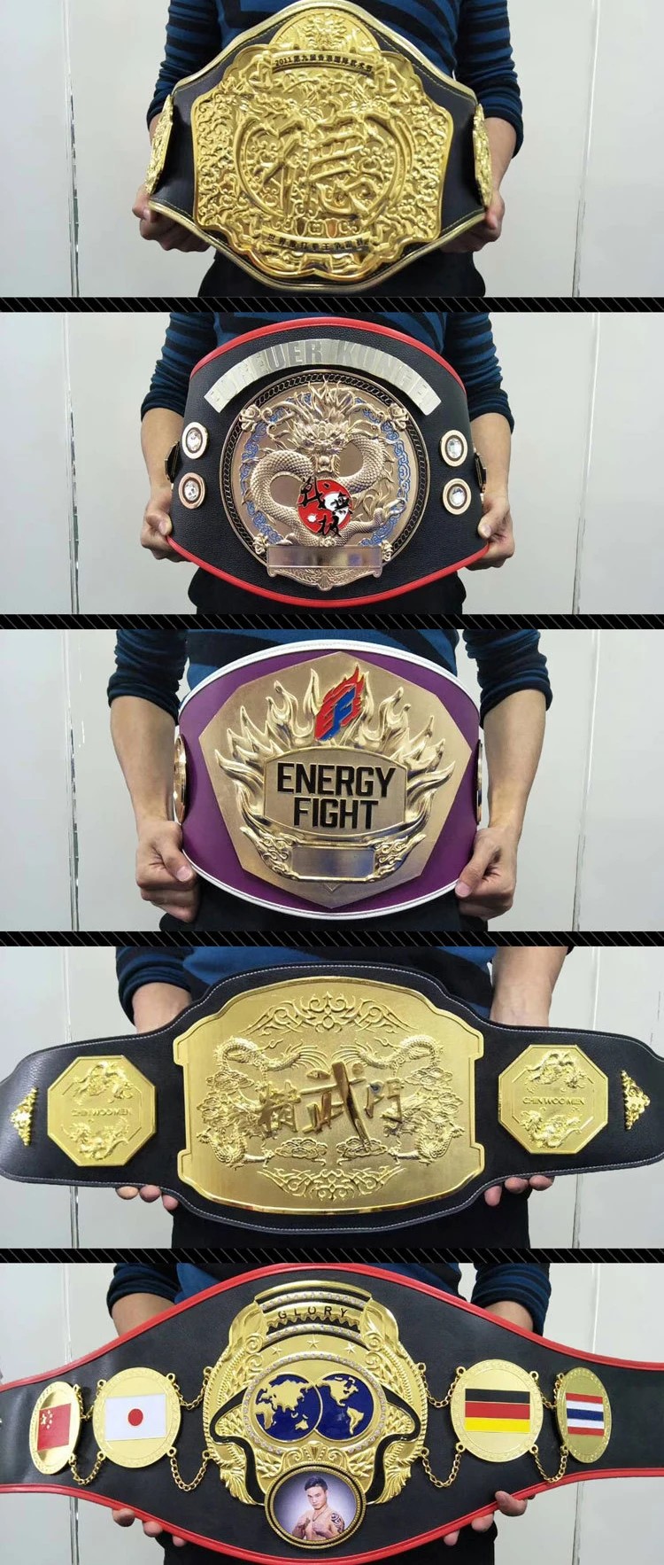 High Quality Gold Leather Belt Customized Boxing Championship Gold Belt WWE World Heavyweight Championship Gold Belt