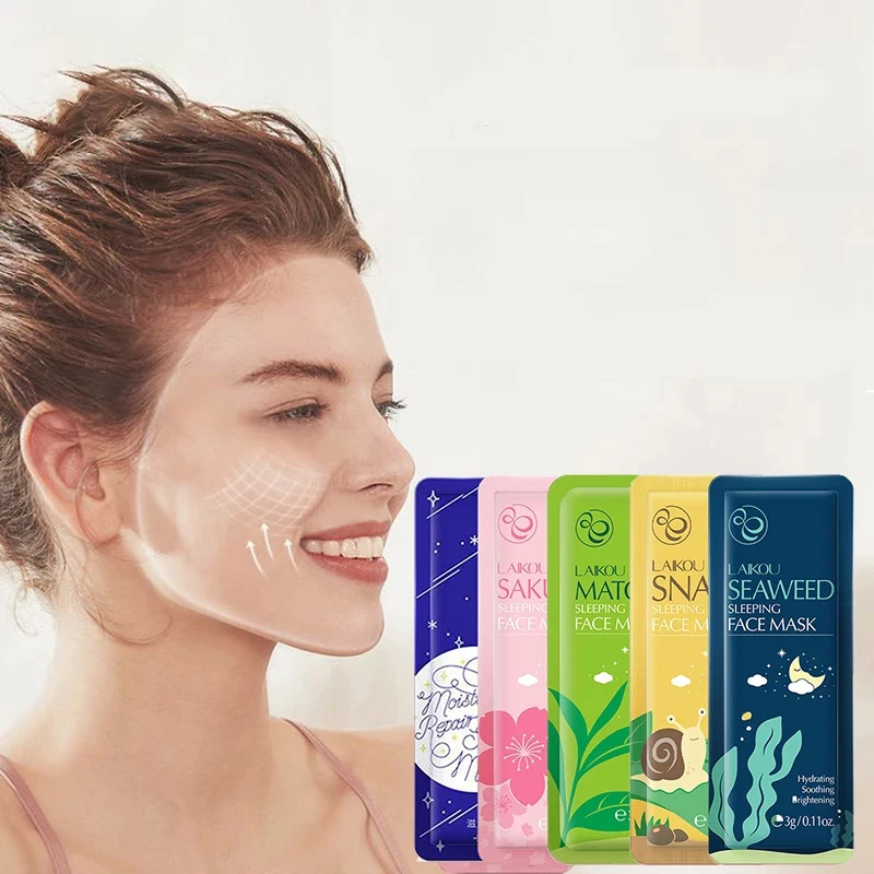 Sakura Улитка водорослей увлажняющая маска для сна Крем Портативный маска для лица против морщин увлажняющий питательный крем для ухода за кожей