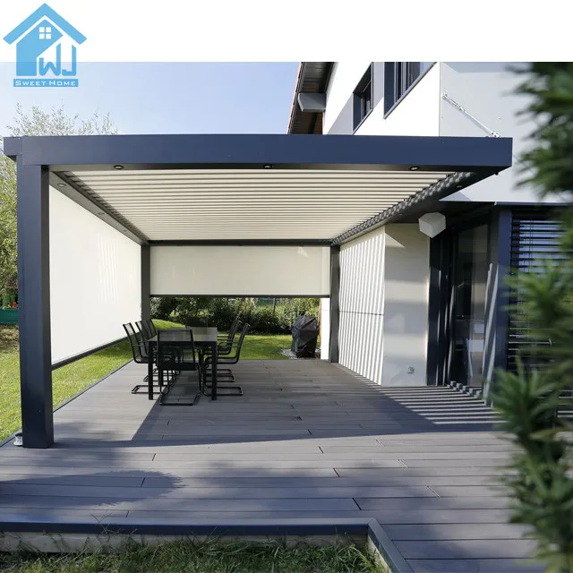 4X4 Garden Metal Electric Pergola Patio Canopy Louvered Roof Price