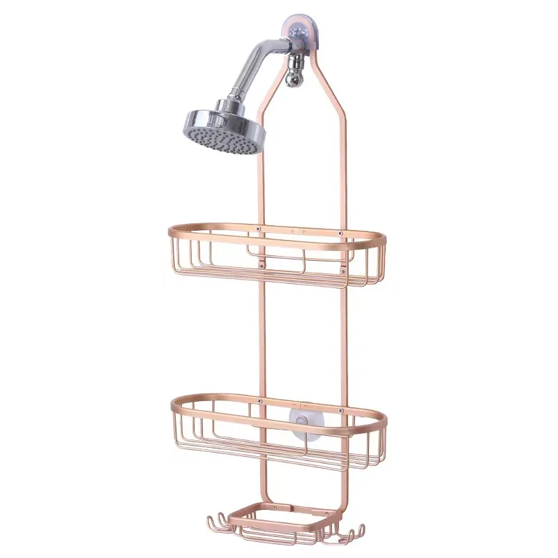 LW 2-Tier/3-Tier Bathroom Shelf Detachable Aluminum Bathroom Basket shower basket