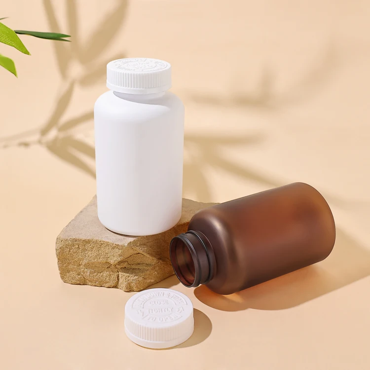 Custom Biodegradable 400ml PET Plastic Bottle for pill bottle gummy vitamins Healthcare Supplement Child Resistant container