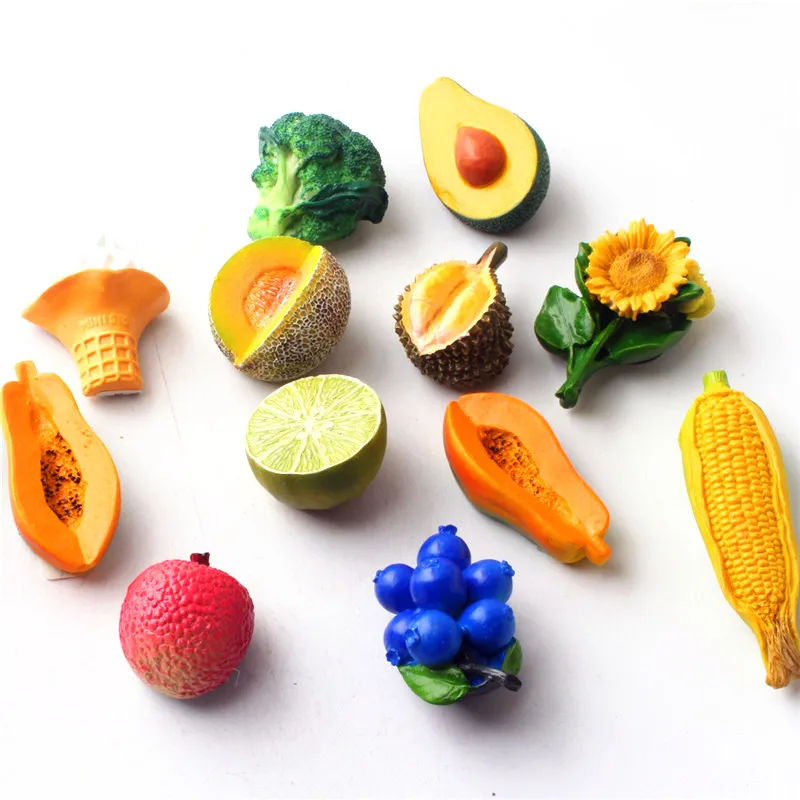 
New Arrival Flower Series Simulation Fruit Magnetic Resin Fridge Magnet 