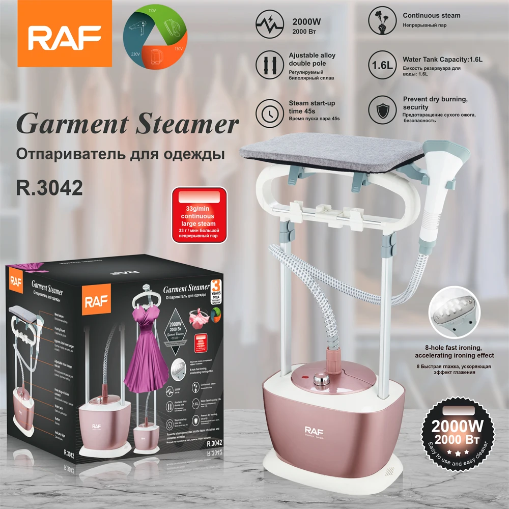 RAF Professional Steam Iron Portable Clothes Standing Garment Steamer With Hanger And Ironing Board