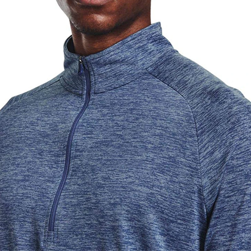 2022 Hot Sale Men Golf Top Wear Polyester Spandex Long Sleeve Golf Shirts Navy Blue With Zip/