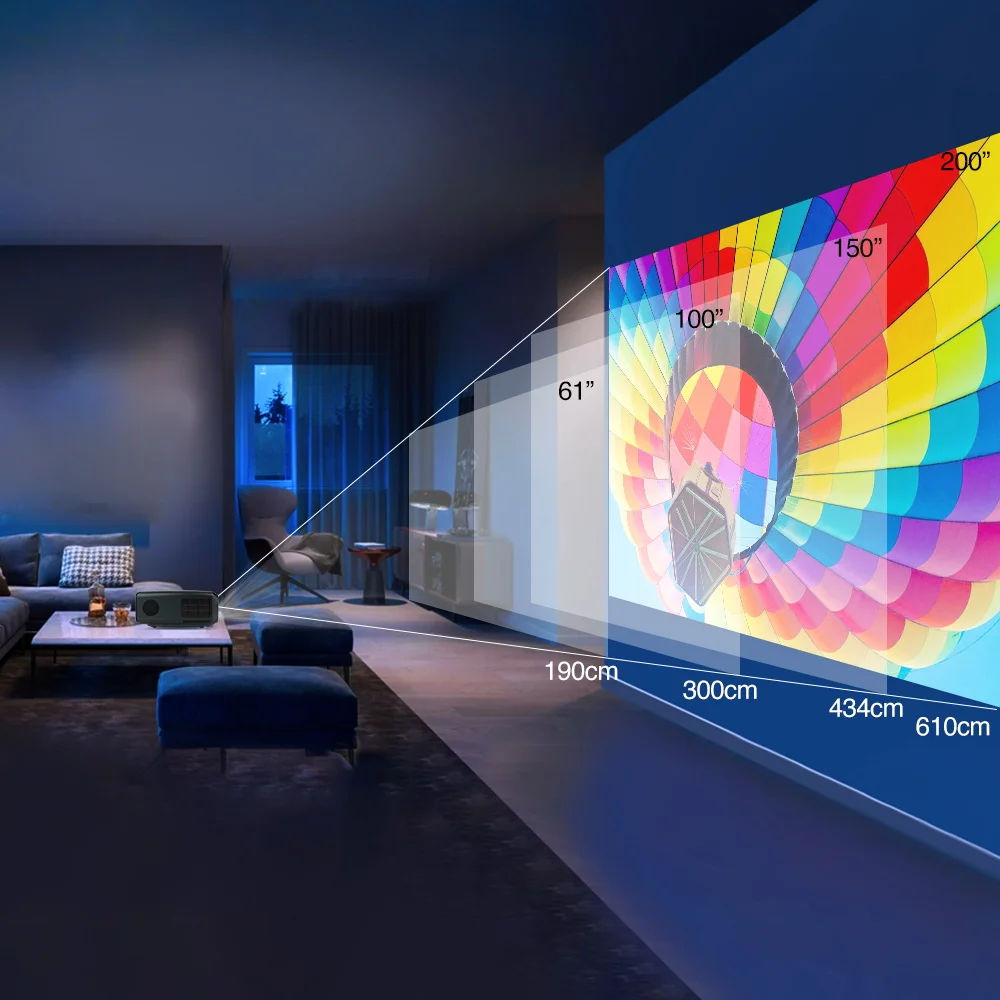 Mini Projector Android 9.0 2.4g 5g Wifi Projector 4k Hd In Beamer Home Cinema Led Video Projector