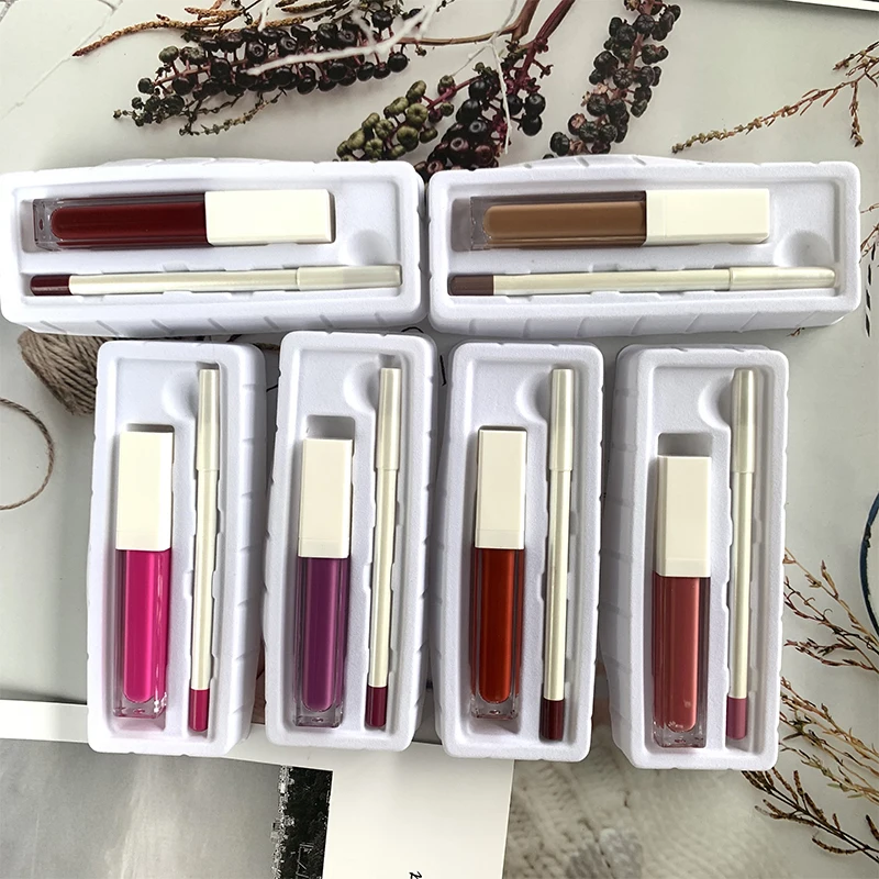 Low MOQ liquid matte lip kit lipstick set lipgloss with lip liner set