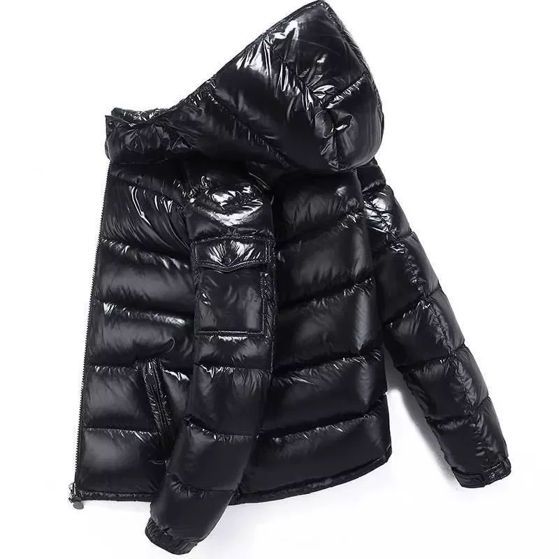 BOOM Link-Z22S175- Coat Mens  Face Trend Hooded Short Thick Winter Bomber Shiny Puffer Mens Jacket