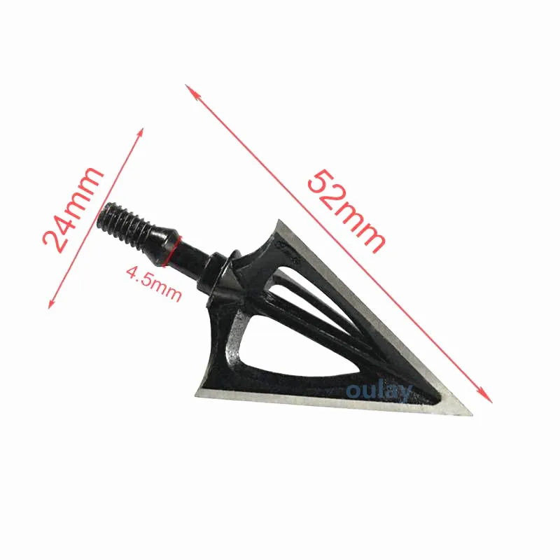 Archery Broadheads Arrow Tip  Black Fixed 3 Blades Stainless Steel Q2 Hunting Broadheads 100 Grain Arrow Hunting Head
