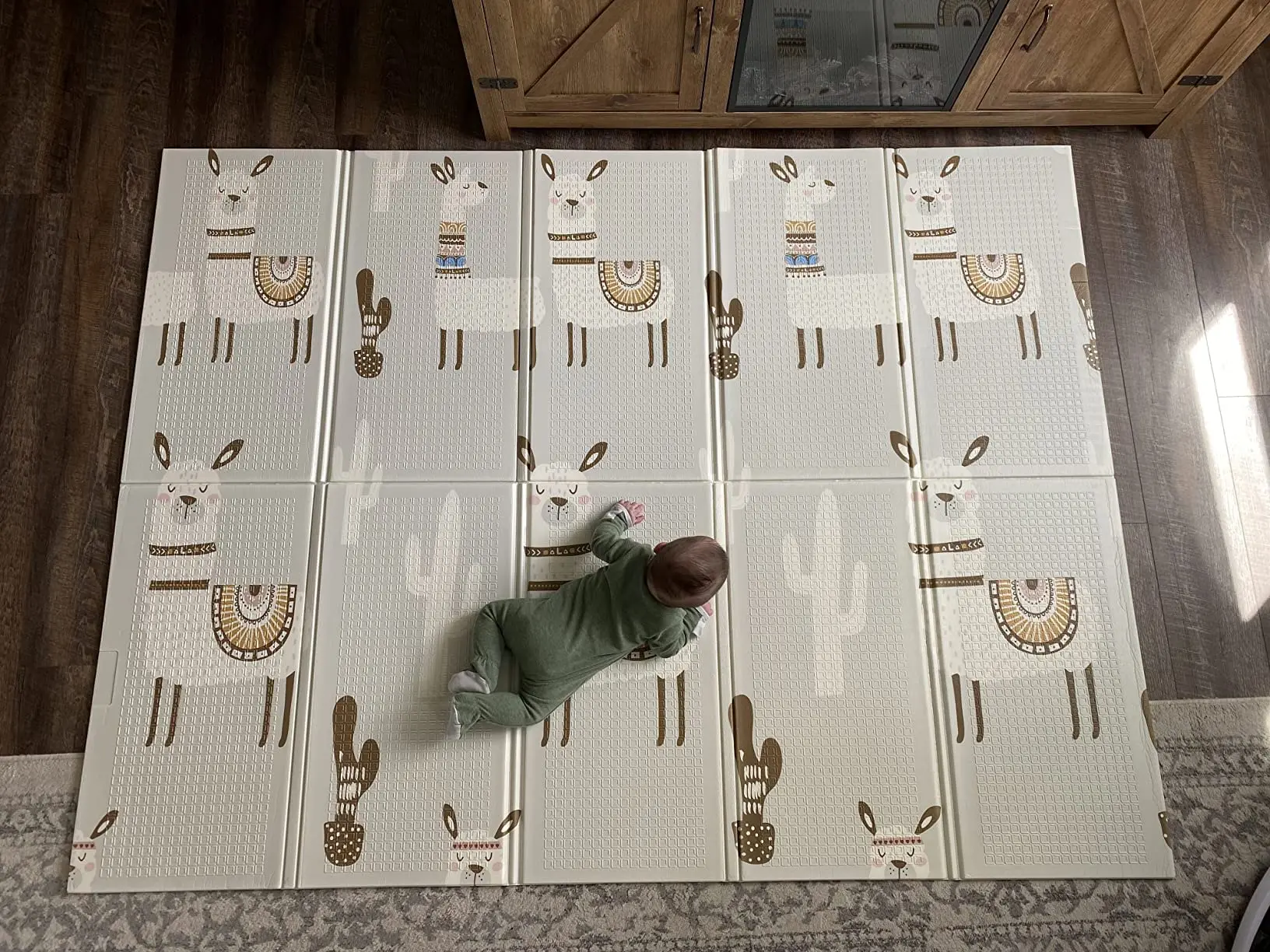 Children Double Sided Non-Toxic Educational Toy Large Cartoon Pattern Foldable Floor Pad Carpet Xpe Foam Baby Crawling Play Mat