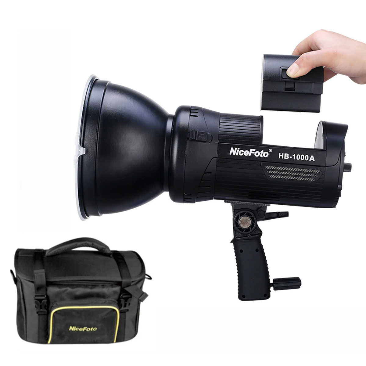 HB-1000A Nicefoto 100W Battery Powered portable Bi-color 3200- 6500K LED Video Light for Outdoor Lighting cob working light