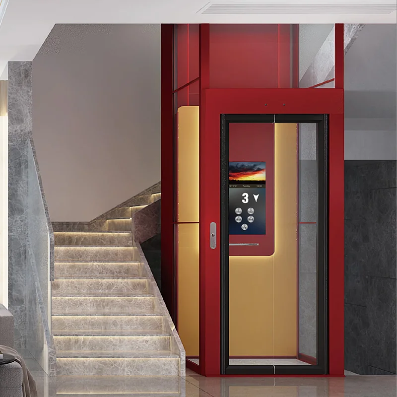 household residential Platform passenger lift sightseeing steel strip elevators with new designed