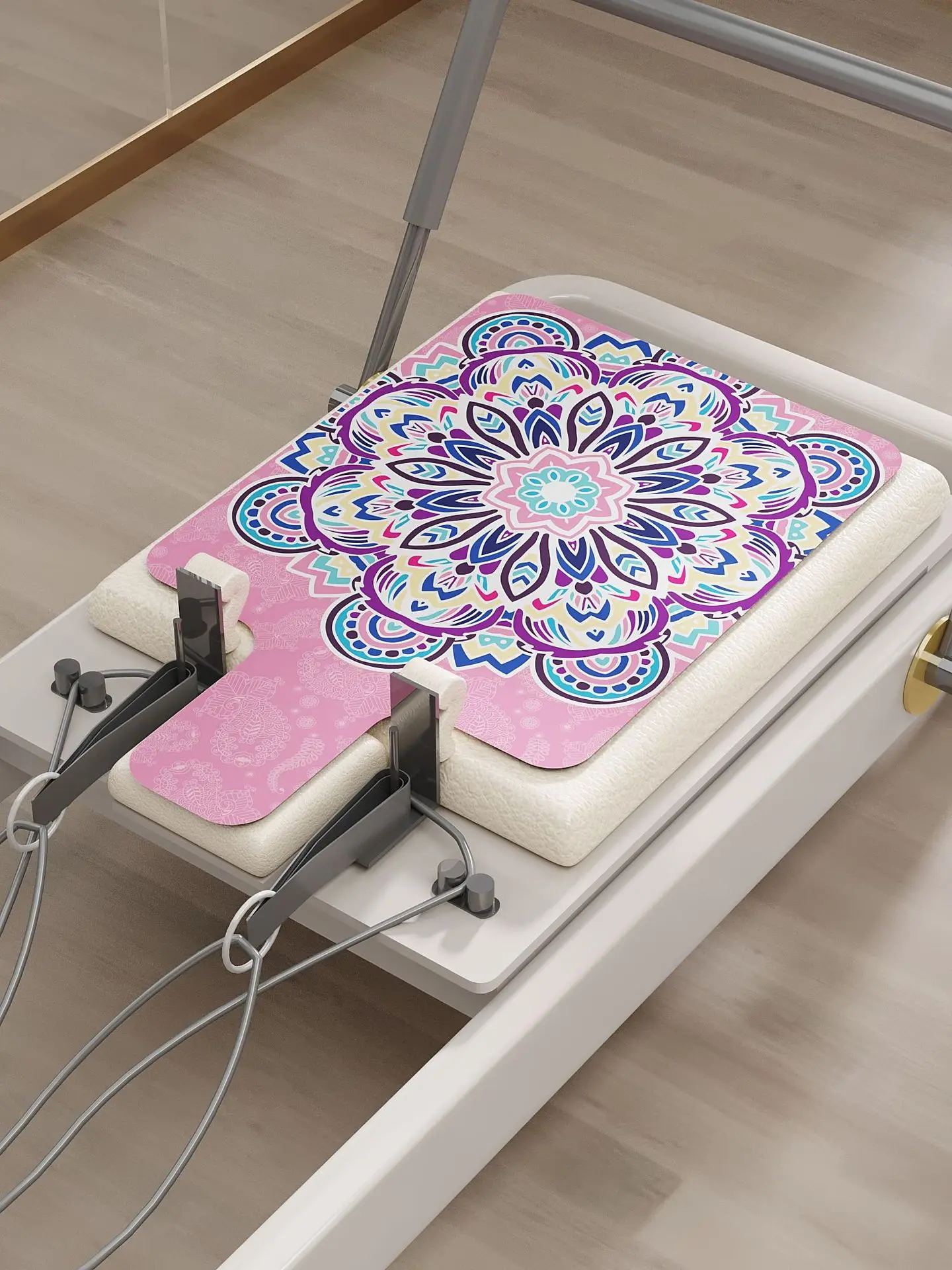 Gym Sweat Anti-Slip Pilates Sticky Mat Suede Printed Reformer Mat for Pilates Chair