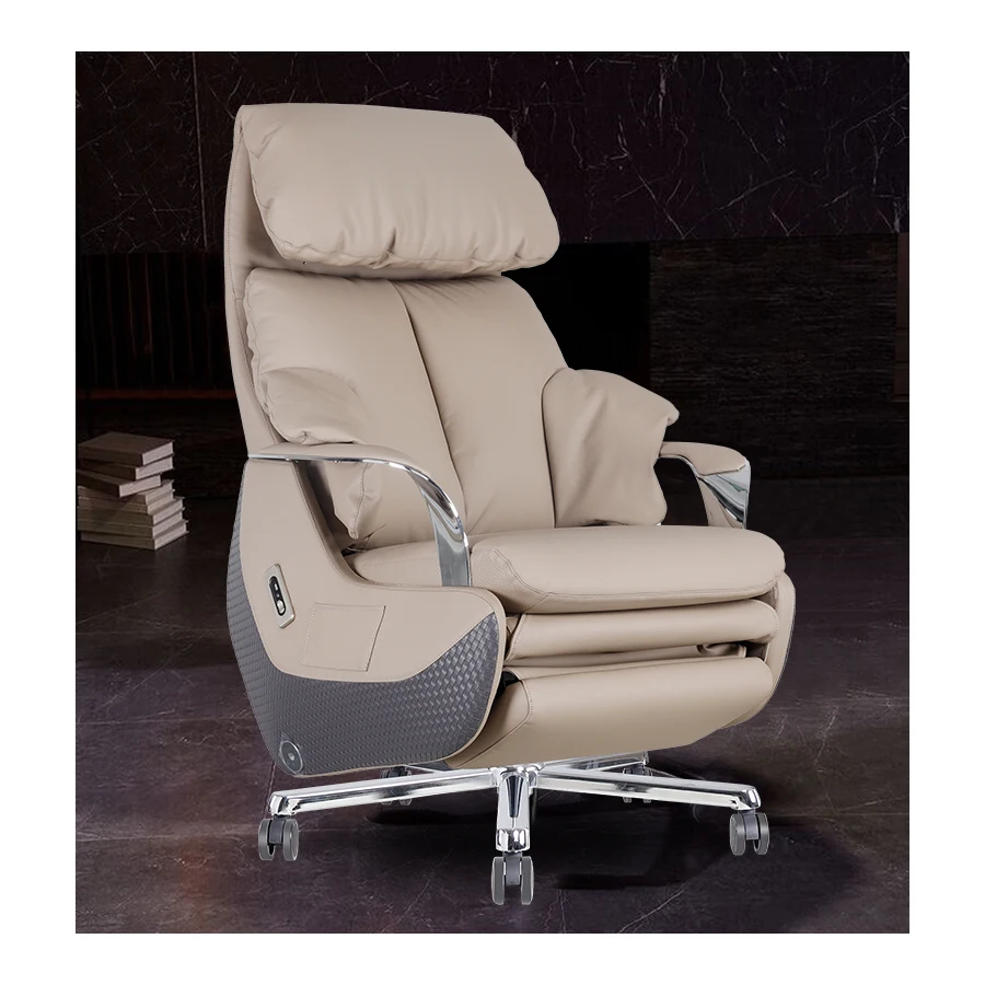 modern Luxury Swivel Ergonomic Boss Manager reclining Office Chair Electric mechanical Genuine Leather Chair armchair sofa