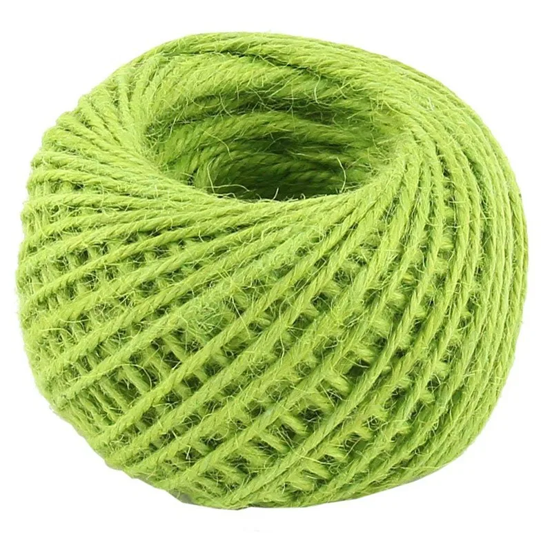 
 50 м 3Ply натуральный в декорированном мешковиной горшке гессенской шпагат джутовый шнур пеньковая веревка для вечеринки Свадебная подарочная упаковка Шнуры нить 