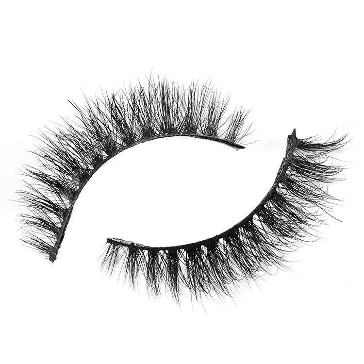 
Customized Packaging Siberian Mink Fur Eyelashes Black Band Natural Looking False Eyelash 