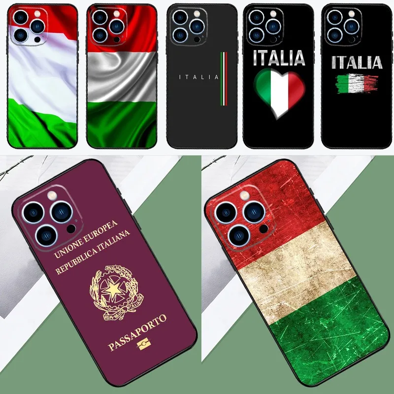 Italian Flag of Italy Mobile Phone Cases For Iphone 16 16plus 16pro 16promax 15 15plus 15pro 15promax Shockproof TPU Cover Shell