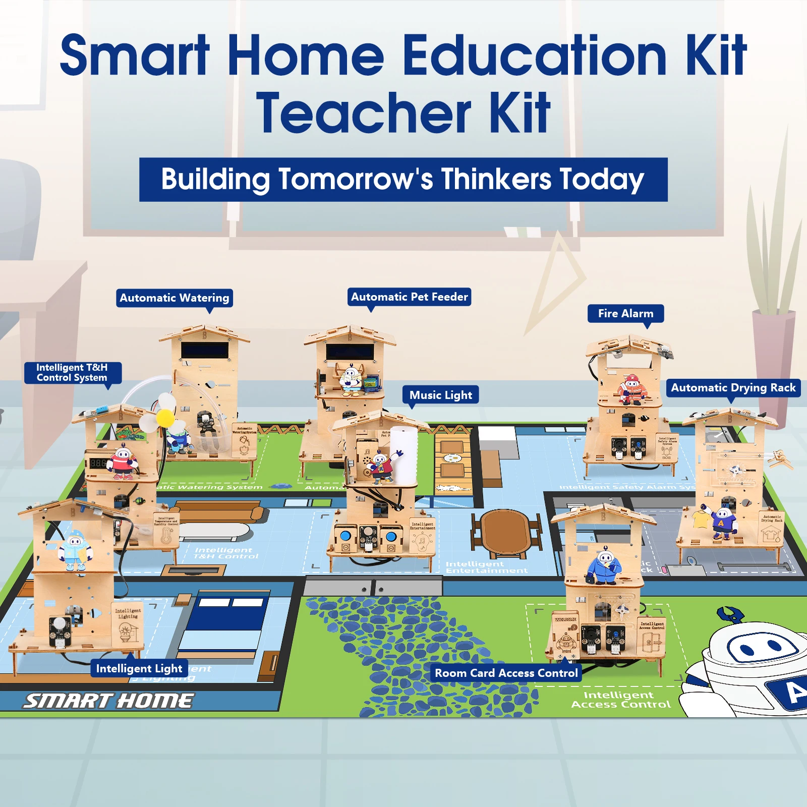 ACEBOTT  ESP32 STEM School Smart Home Kit Education Solution Series with Teaching Resource for Arduino