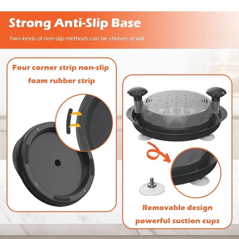 12in BPA Free Kitchen Twist Chicken Mincing Manual Meat Chicken Breast Shredder with Suction Mat Transparent Tray and Lid