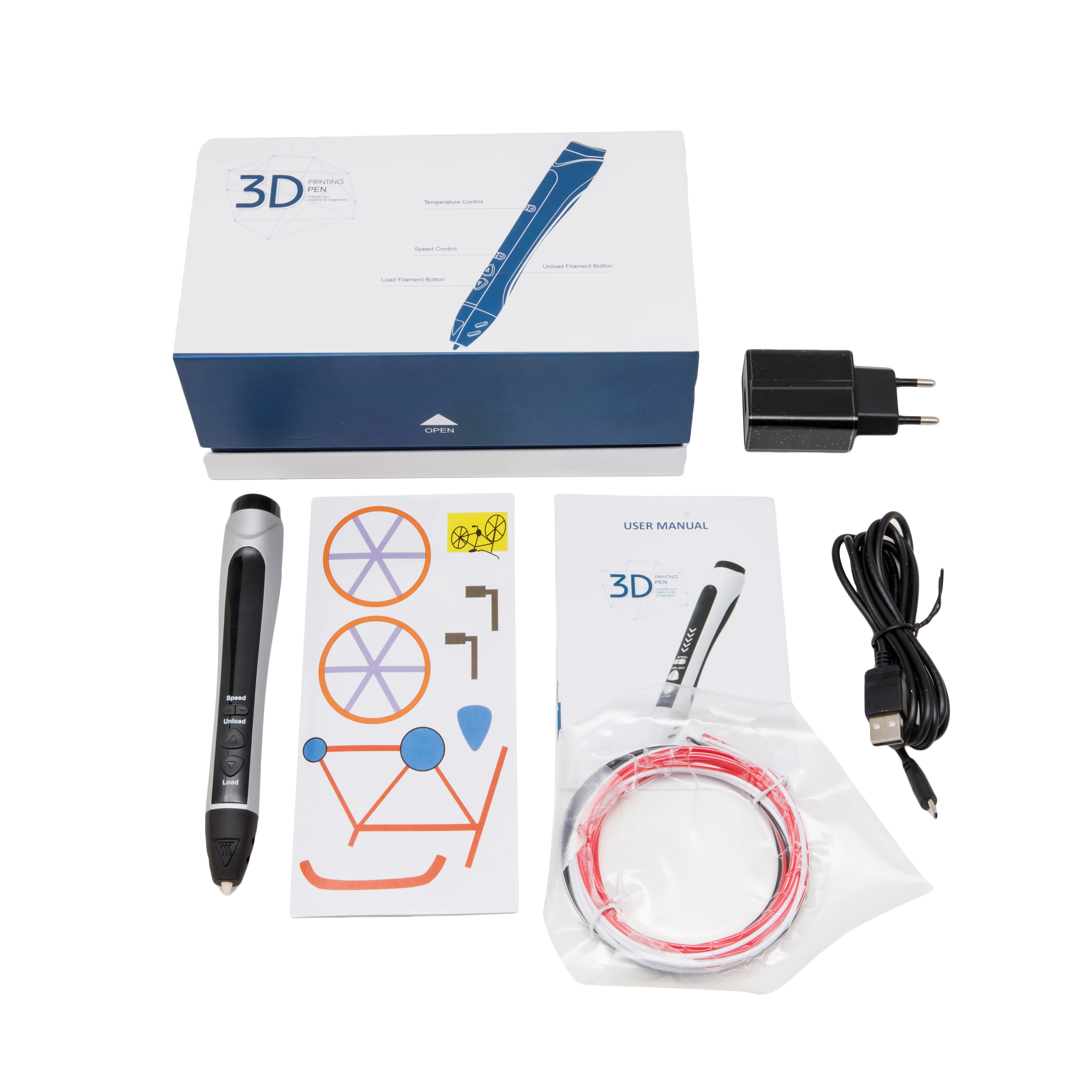 New Design Upgrade Professional 5 Speed Doodler 3D Printing Pen Set With OLED Display