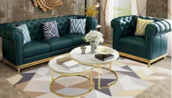 Villa furniture Scandinavian style simple fabric light luxury sofa set modern living room single double and triple wooden