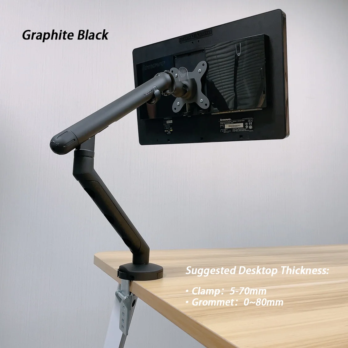 High Quality Single Arm Monitor Screen Spring Adjustment Force Value Aluminum Monitor Arm