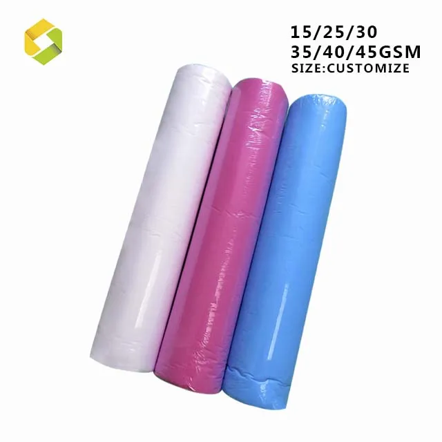 High quality spunlace  hotel disposable bed sheets Large roll of PP fabric single use sheets