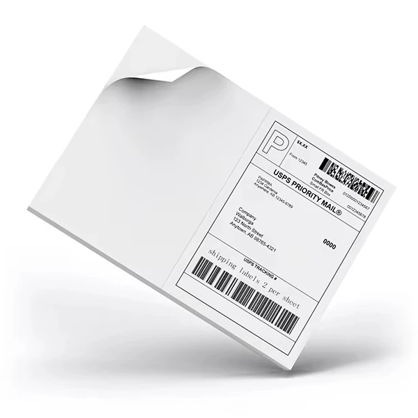 Recyclable A4 Laser Self-Adhesive Paper 4 per Sheet White Label Shipping Stickers for Use