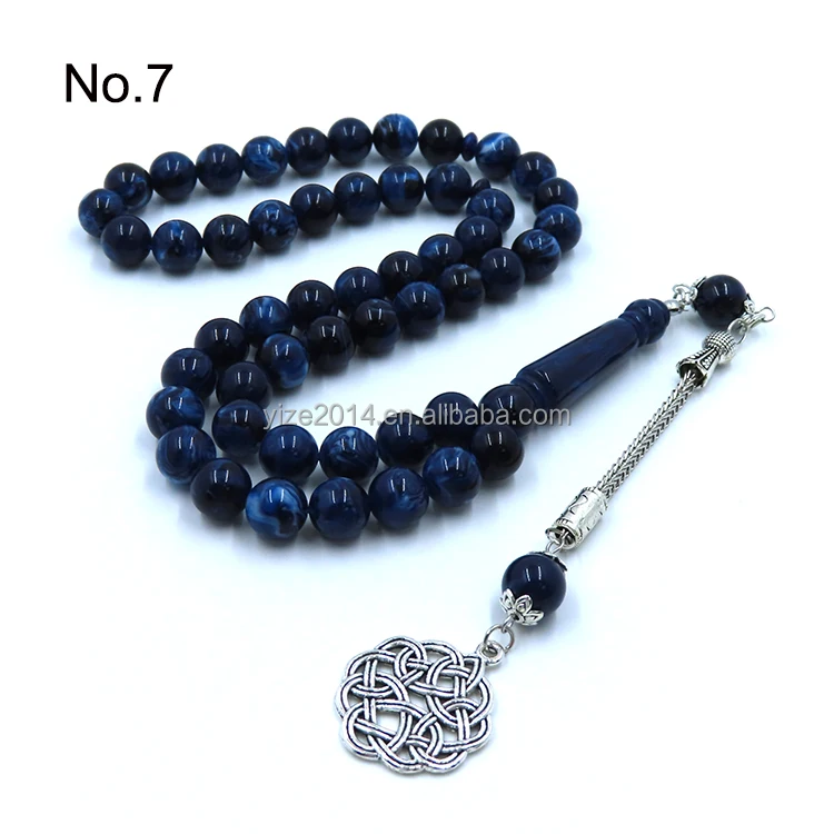 Muslim Tasbeeh 51 beads solid colored resin material metal tassel prayer beads Jewelry