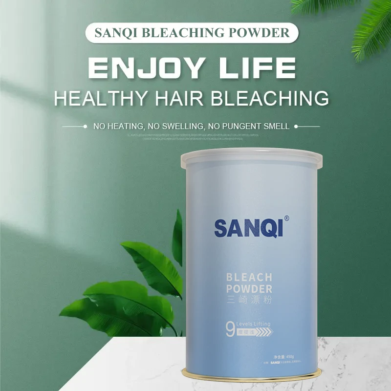 SANQI strong bleaching action blue powder lightener clear blonde result 450g