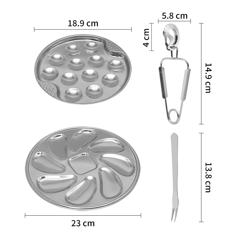 Platter Dishes Snail Oyster Mushroom Barbecue Serving Cooking Tray Stainless Steel Plates Restaurant And Kitchen Accessories