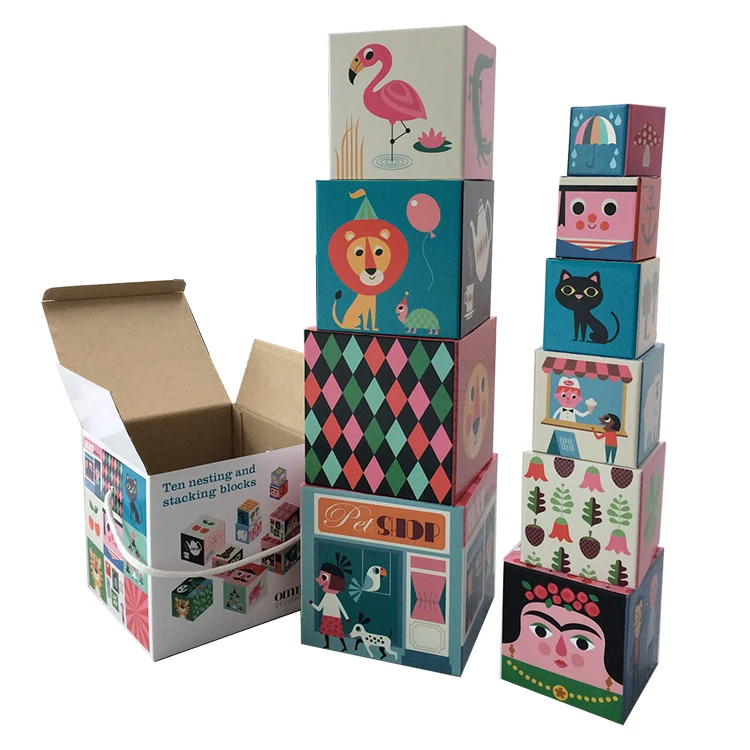 Сделанный на заказ картон 10 штук штабелируемые блоки для детей
