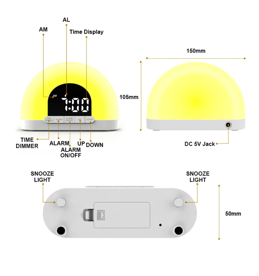 Sale Cheap Sunrise Alarm Clock Smart Wake Up Light Loftey Wake Up Light Light Alarm Clock Digital