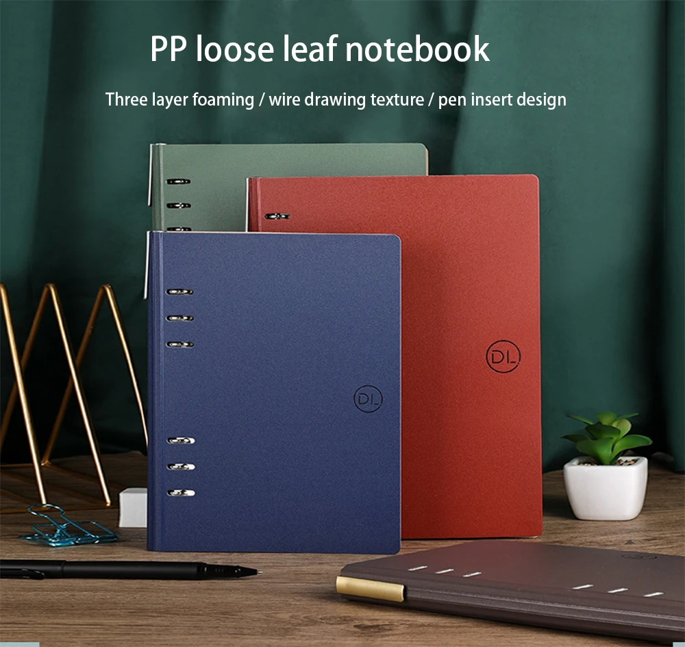 Канцелярские товары оптом под заказ A5 съемный Простой Металлический Зажим рассыпчатый лист книжка цвет ПП перерабатываемый B5 блокнот с защелкой