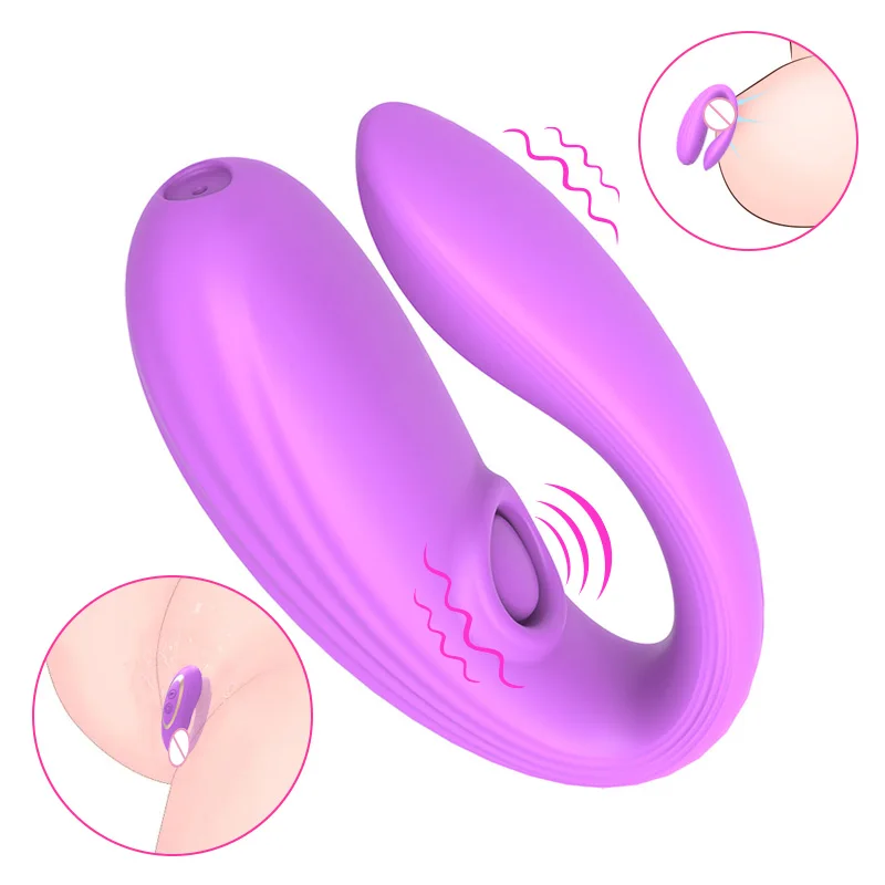 Patting Simulation Pussy Clit Vagina Wireless Vibrating Strap On U Shape double vibrator Sex Toys for Woman
