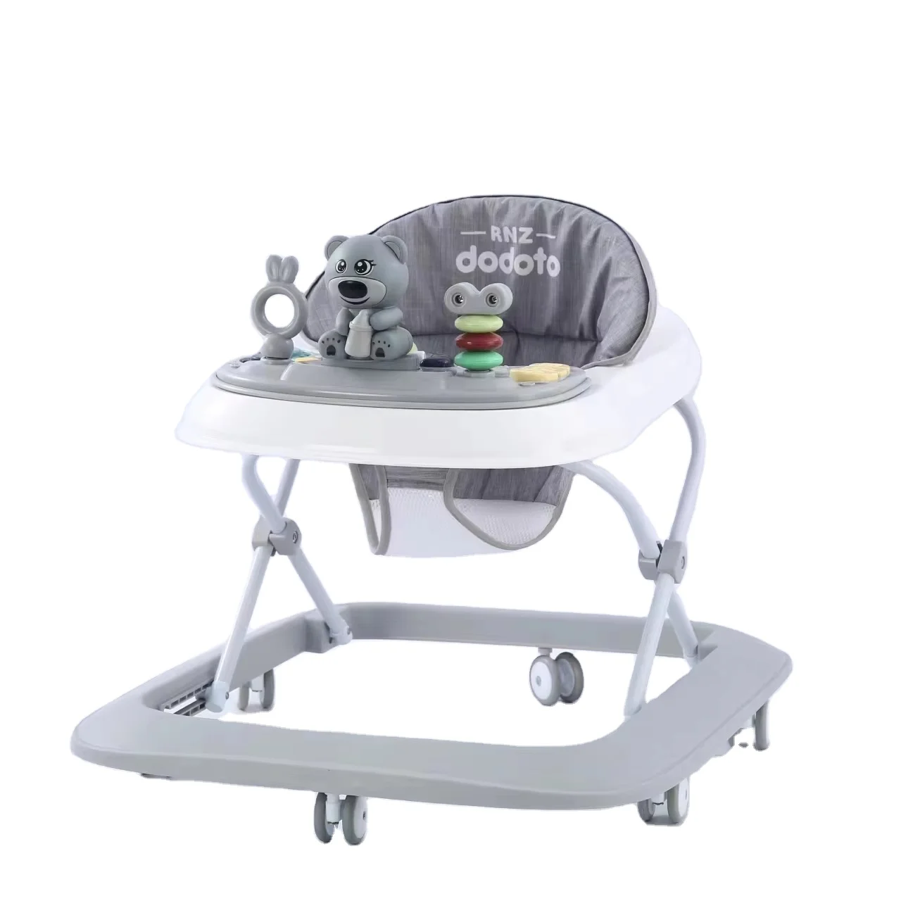 2024 Factory Hot Selling 6 Wheels 4-in-1 Multifunctional Baby Walker Foldable Music Toy for Unisex Encouraging Baby Walking