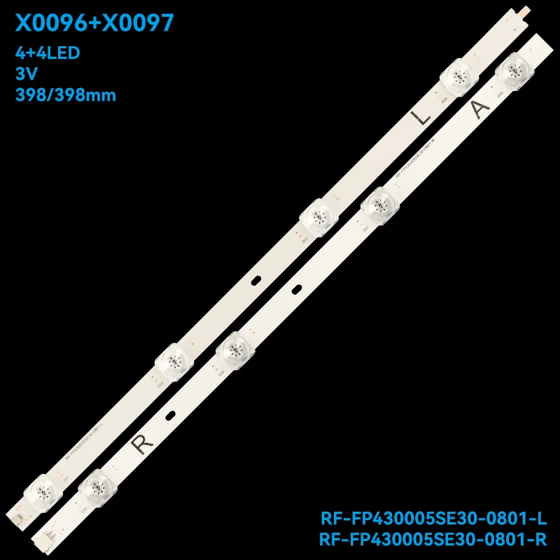 LED-Телевизор подсветка лампа полосы для RF-FP430005SE30-0801-L RF-FP430005SE30-0801-R HRS-GC43_3X8_2W_MCPCB 12mm_v2 светодиодных лент