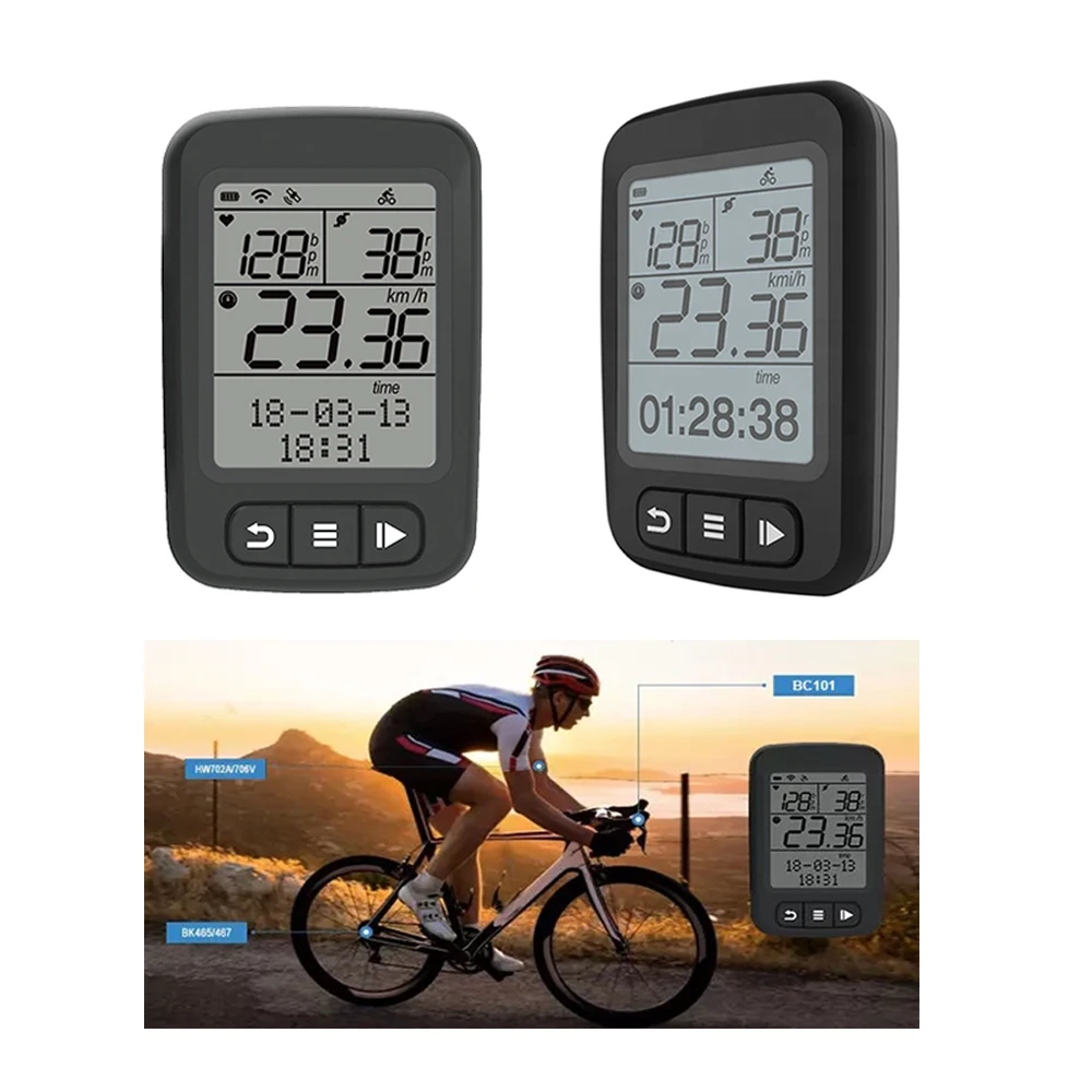 Bicycle Computer Mtb Road Bike Speedometer Cycling Accessories Wired Sensor Stopwatch Cycle Black 1.5 Inch Screen Speed Watch