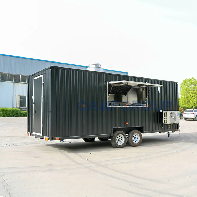 CAMP 16ft food trailer with full kitchen equipments Burger bakery container food truck mobile fast food cart