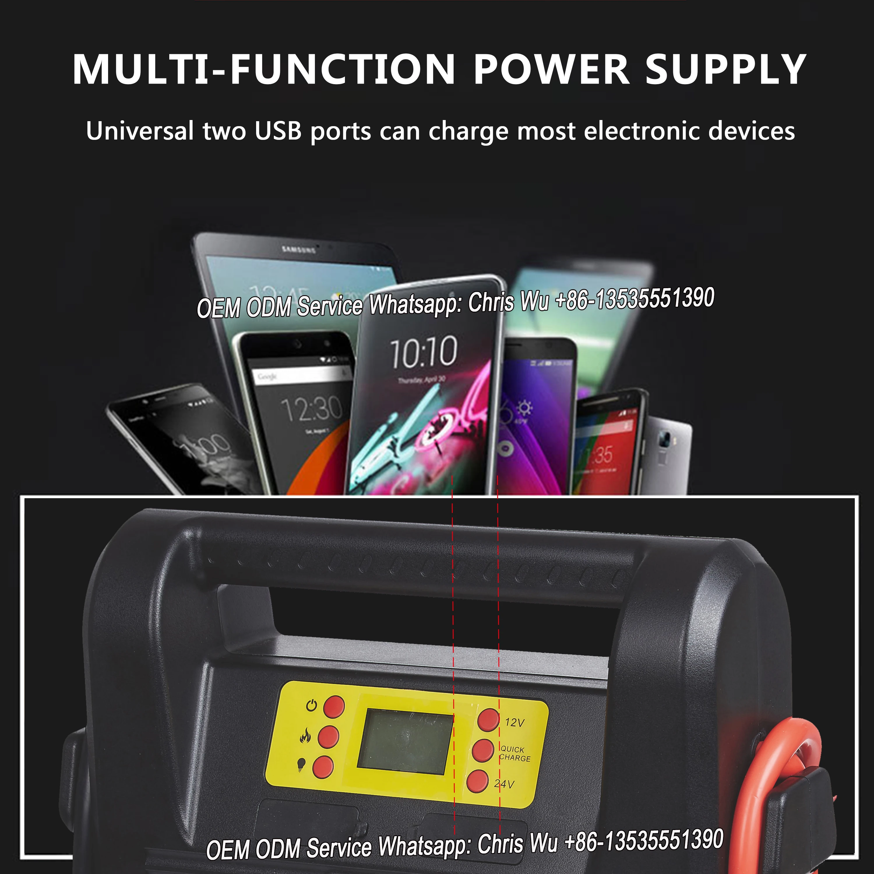 12v 24v Battery Booster Pack LiFePO4 battery 68000mAh car Jump Starter 5000A
